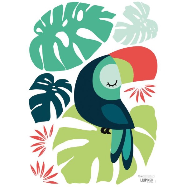 Stickers monstera + toucan - Photo n°1