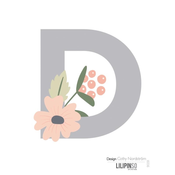 Stickers lettre bloom - d - Photo n°1