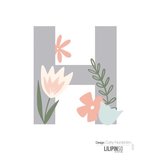 Stickers lettre bloom - h - Photo n°1