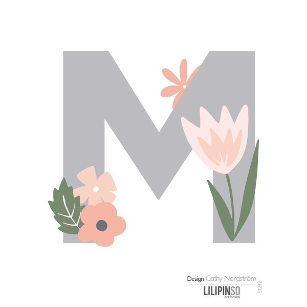 Stickers lettre bloom - m - Photo n°1