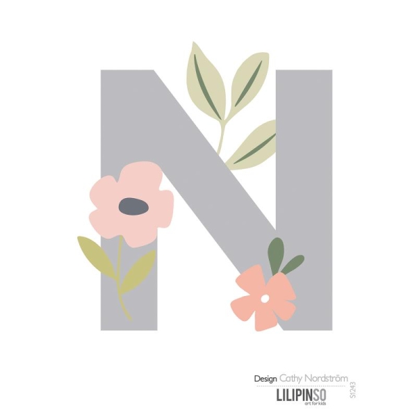 Stickers lettre bloom - n - Photo n°1