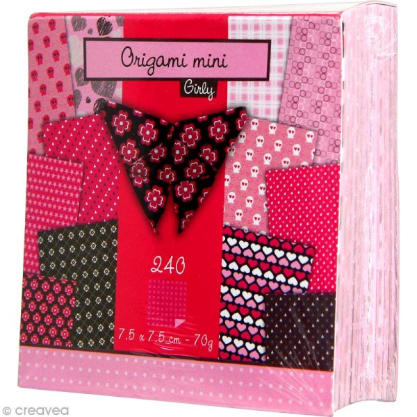 Origami mini - Girly - 240 feuilles de 7,5 x 7,5 cm - Photo n°2