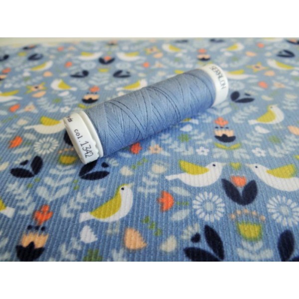 Fil Couture Tous Tissus Polyester Oeko-Tex Séralon Amman Mettler Coloris 1342 Bleu Tendre - Photo n°1