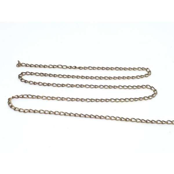4 M DE Chaine Tres Fine Metal Bronze 2 x 1 mm - Livraison Gratuite - Creation Bijoux Perles - Photo n°1
