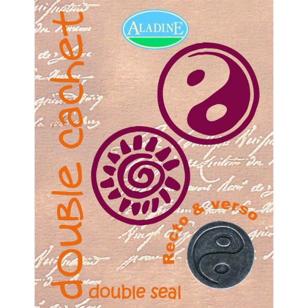 Cachet double yin yang & soleil spirale 2 cm - Photo n°1