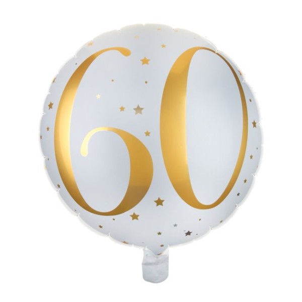 Ballon 35cm blanc et or 60 ans - Photo n°1
