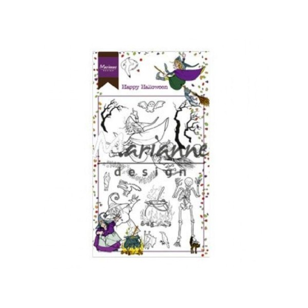 Tampon clear happy halloween Marianne Design - 15 pcs - Photo n°1