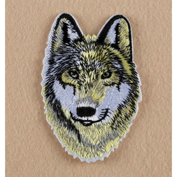 APPLIQUE TISSU THERMOCOLLANT : loup 90*60mm - Photo n°1