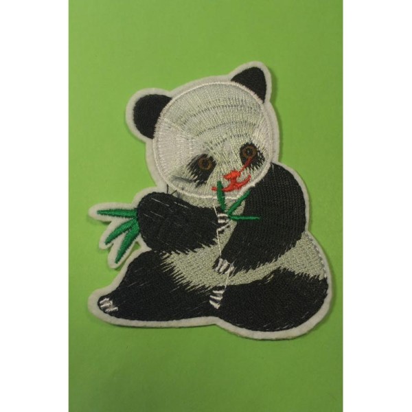 APPLIQUE TISSU THERMOCOLLANT : panda 85*70mm (02) - Photo n°1