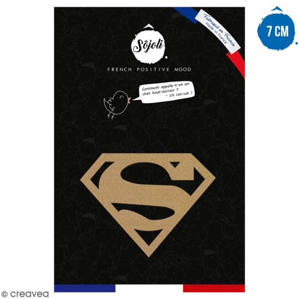 Forme en bois à décorer - Logo Super homme - 7 cm - Collection Super Héros - Photo n°1