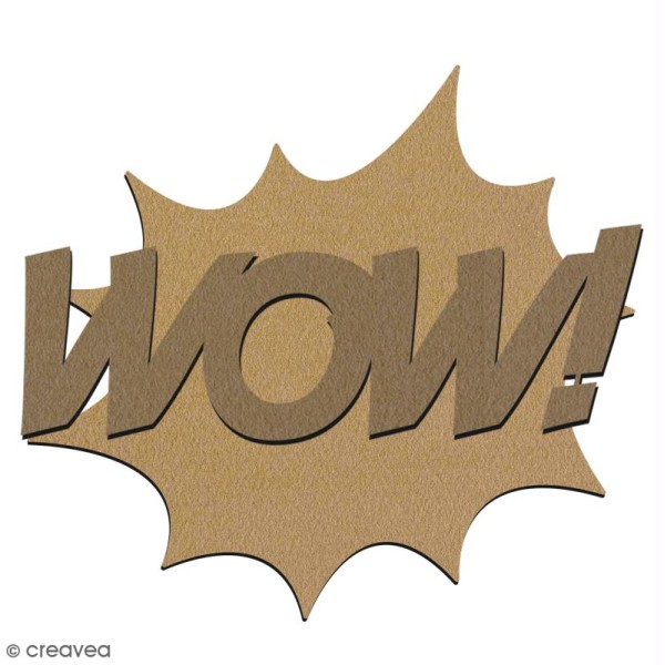 Onomatopée en bois à décorer - Wow - 25 cm - Collection Super Héros - Photo n°2