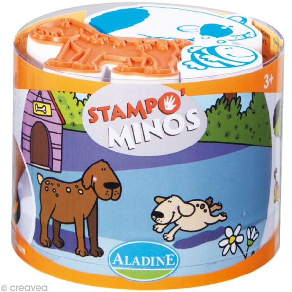 Kit 10 tampons enfant Stampo'minos Animaux familiers - Photo n°1