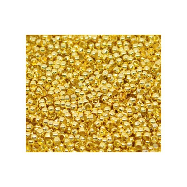 Approx 1000 perles à écraser en métal doré 2mm - Photo n°1