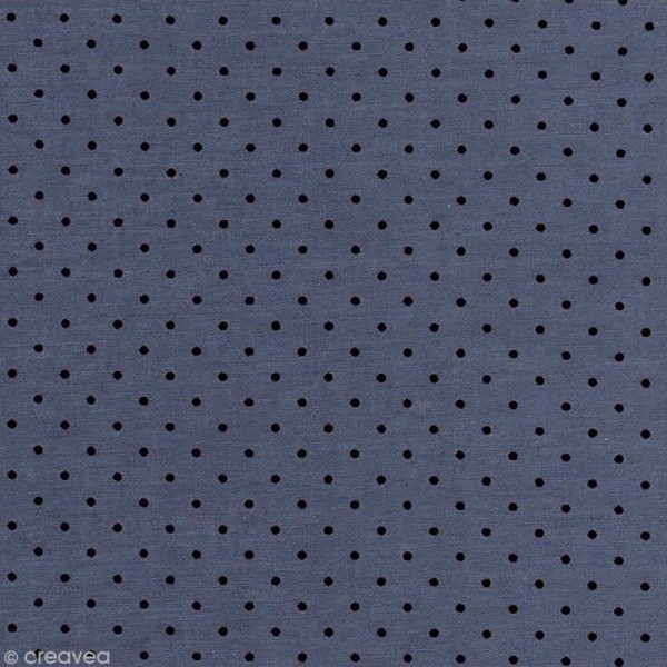 Tissu Batiste France Duval Stalla - Orageux petits pois noirs - Par 10 cm (sur mesure) - Photo n°1