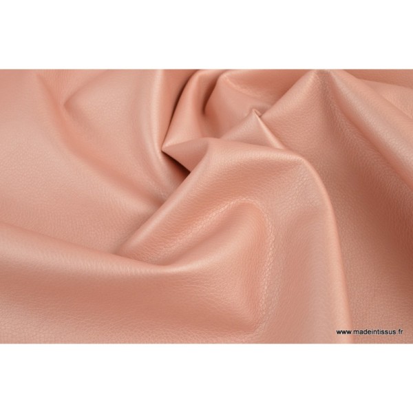 Tissu faux cuir brillant coloris ROSE - Photo n°4