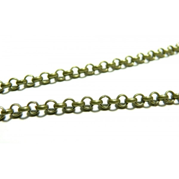 PCHS067 PAX 5 mètres chaine maille rollo 2.5mm metal couleur Bronze - Photo n°1