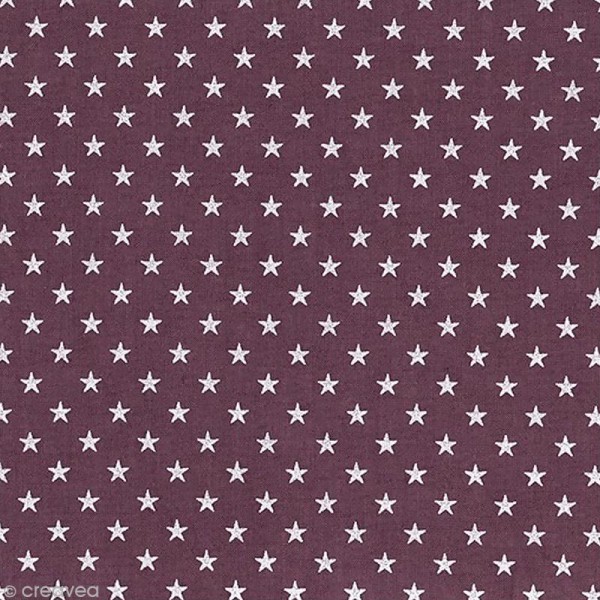 Tissu Batiste France Duval Stalla - Figue étoiles blanches - Par 10 cm (sur mesure) - Photo n°1