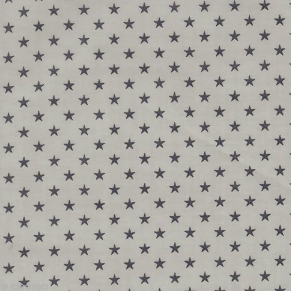 Tissu Batiste France Duval Stalla - Brume étoiles grises - Par 10 cm (sur mesure) - Photo n°1