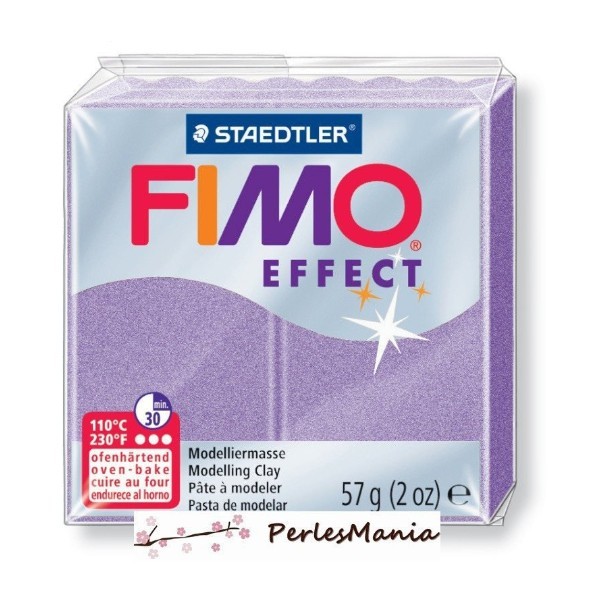 1 pain 56g pate polymère FIMO EFFECT LILAS PERLE 8020-607 - Photo n°1
