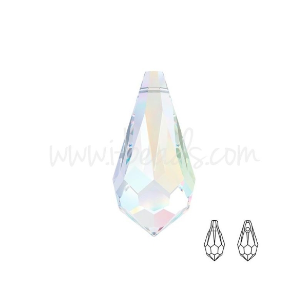 Pendentif Gouttes Facettées Swarovski Crystal Ab 11Mm (2) - Photo n°1