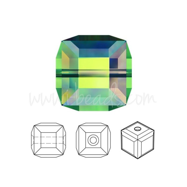 Perles Cube Swarovski Crystal Vitrail Medium 6Mm (2) - Photo n°1