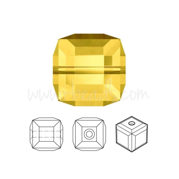 Perles Cube Swarovski Light Topaz 6Mm (2) - Photo n°1