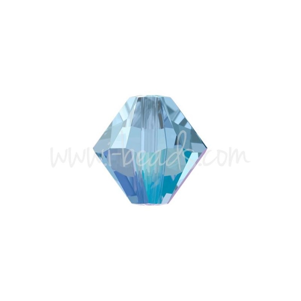 Perles Swarovski 5328 Xilion Bicone Light Sapphire Shimmer 4Mm (40) - Photo n°1
