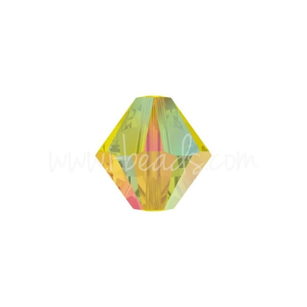 Perles 5328 Swarovski Xilion Bicone Yellow Opal Ab 4Mm (40) - Photo n°1