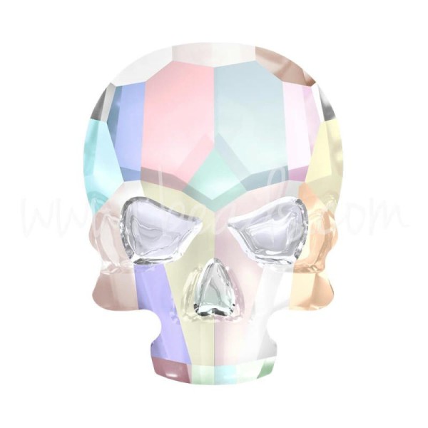 Strass À  Coller Swarovski 2856 Skull Flat Back Crystal Ab 18X14Mm (1) - Photo n°1