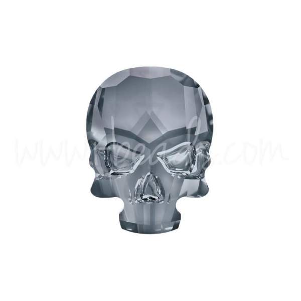 Strass À  Coller Swarovski 2856 Skull Flat Back Crystal Silver Night 10X7.5Mm (1) - Photo n°1
