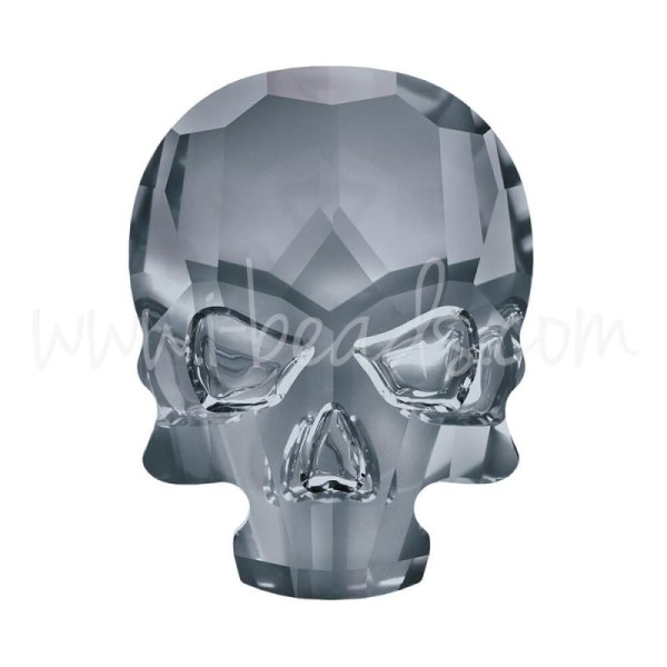 Strass À  Coller Swarovski 2856 Skull Flat Back Crystal Silver Night 18X14Mm (1) - Photo n°1