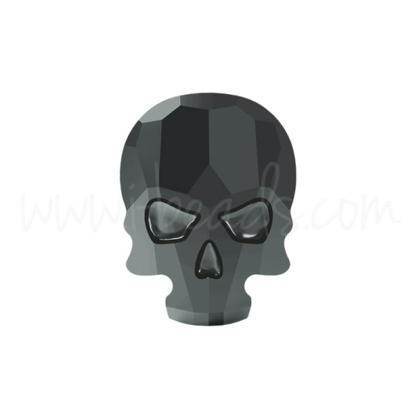 Strass À  Coller Swarovski 2856 Skull Flat Back Jet Hematite 10X7.5Mm (1) - Photo n°1