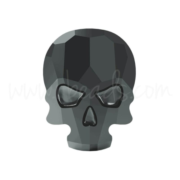 Strass À  Coller Swarovski 2856 Skull Flat Back Jet Hematite 14X10.5Mm (1) - Photo n°1