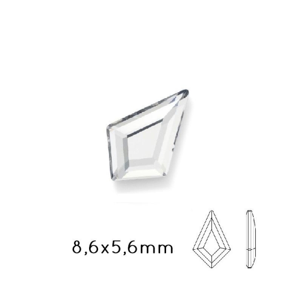 2771 Swarovski Flat Back Kite Rhinestones Crystal 8.6X5.6Mm (5) - Photo n°1