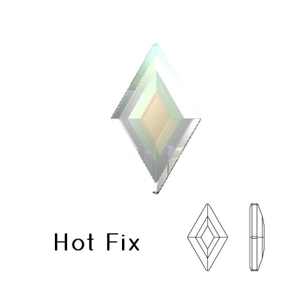 2773 Swarovski Hot Fix Flat Back Diamand Shape Rhinestones Crystal Ab 6.6X3.9Mm (5) - Photo n°1
