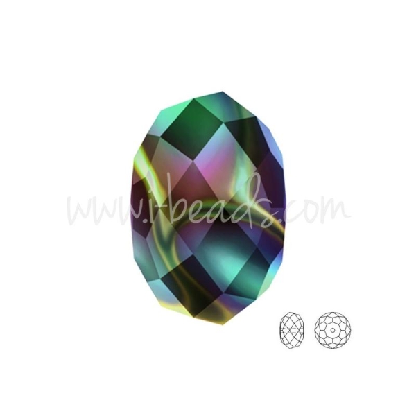 Perles Briolette Swarovski 5040 Crystal Rainbow Dark 2X 8Mm (6) - Photo n°1