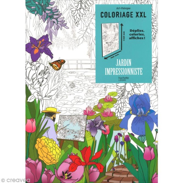 Coloriage adulte poster XXL - Jardin impressionniste - 90 x 126 cm - Photo n°1