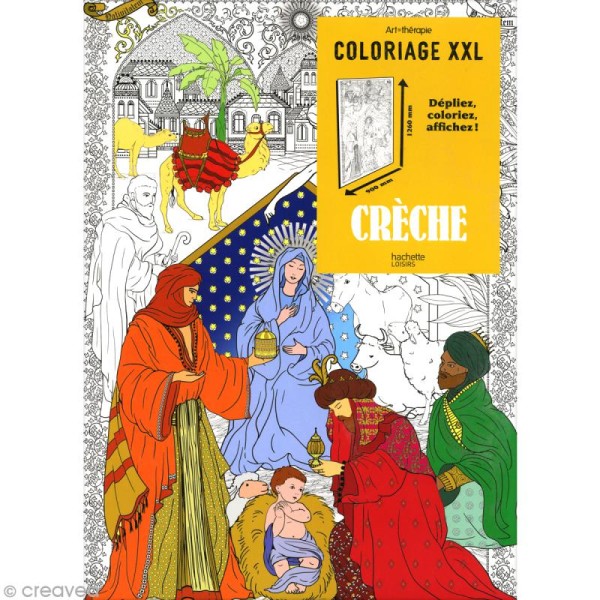 Coloriage adulte poster XXL - Crèche - 90 x 126 cm - Photo n°1