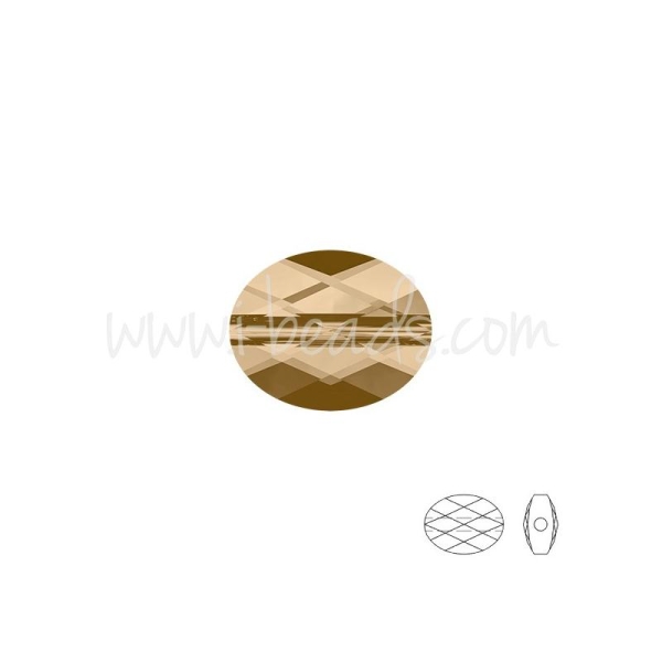 Perles Mini Ovales Swarovski 5051 Crystal Golden Shadow 8X6Mm (2) - Photo n°1
