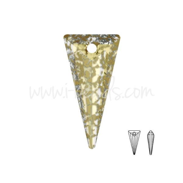 Pendentif Swarovski 6480 Spike Crystal Gold Patina Effect 18Mm (1) - Photo n°1