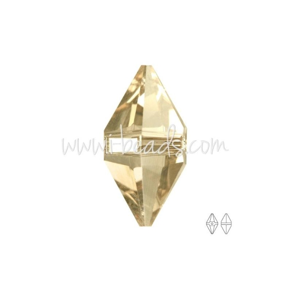 Swarovski Elements 5747 Double Spike Crystal Golden Shadow 16X8Mm (1) - Photo n°1