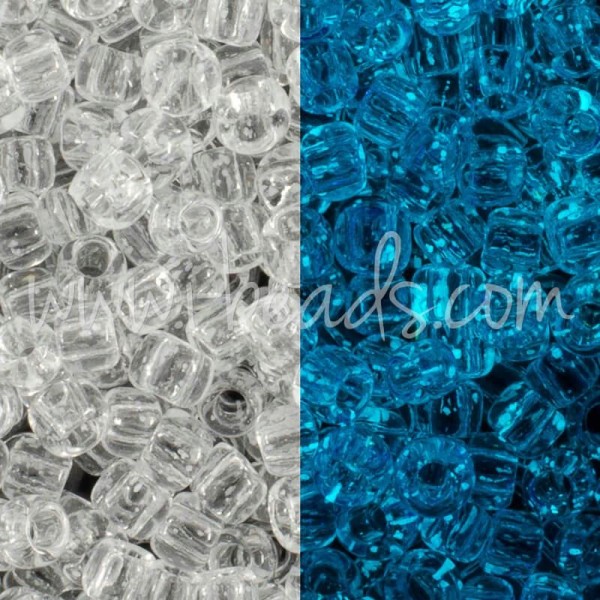 Cc2701 - Perles De Rocaille Toho 11/0 Glow In The Dark Crystal/Glow Blue (10G) - Photo n°1
