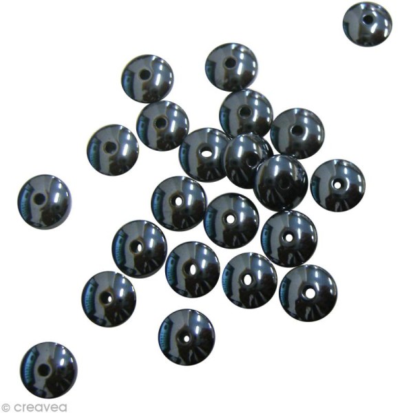 Perle Rondelle hématite 8 mm - 70 pcs environ - Photo n°1