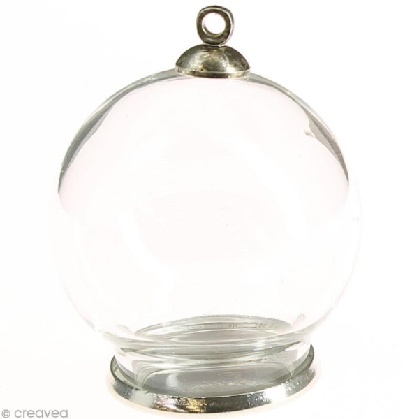 Calotte avec anneau pour mini boules de verre - 12 pcs - Photo n°2