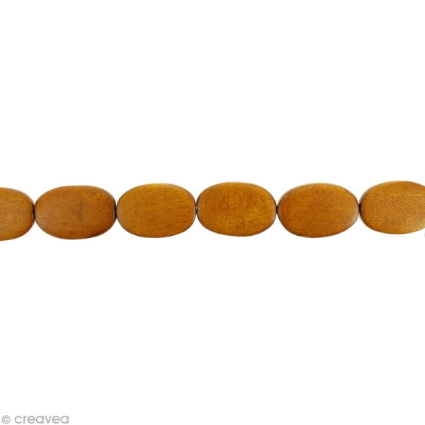Perles plates en bois Jaune moutarde - 17 x 13 mm - 25 pcs - Photo n°1