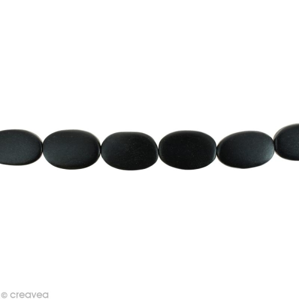 Perles plates en bois Noir - 17 x 13 mm - 25 pcs - Photo n°1