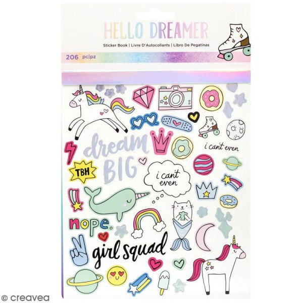 Carnet de stickers Hello Dreamer - détail foil - 206 pcs - Photo n°1