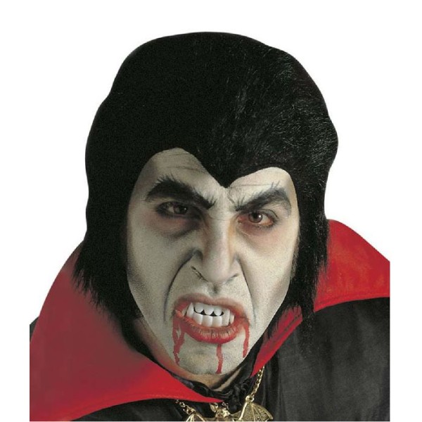 Set Dracula (perruque, dents et sang) - Photo n°1