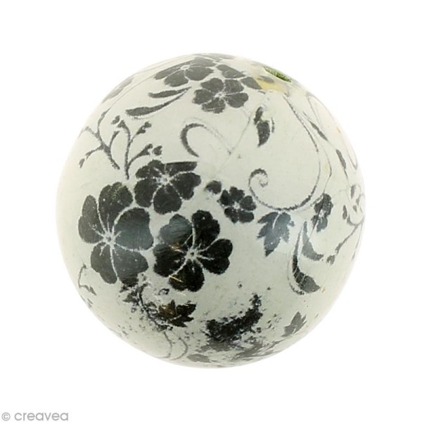 Perle boule 17 mm - Fleurs Klimt - 6 pcs - Photo n°1