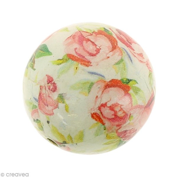 Perle boule 17 mm - Boutons de rose - 6 pcs - Photo n°1
